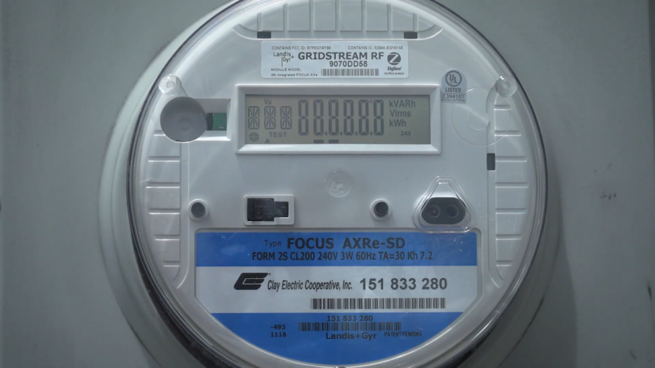 close-up view of smart meter