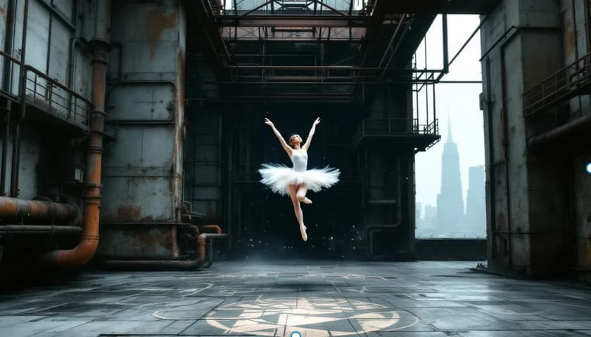 An artistic representation of aesthetic practices in architecture and dance.